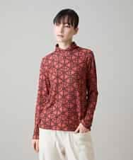 RSKAI11330 TRUNK HIROKO KOSHINO(ヒロココシノ) スノーフレークプリントカットソー/日本製 /洗える オレンジ