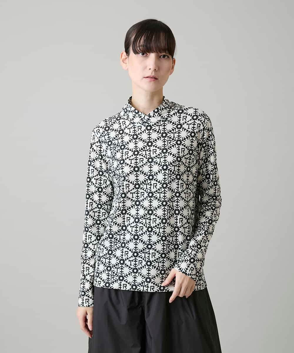 RSKAI11330 TRUNK HIROKO KOSHINO(ヒロココシノ) スノーフレークプリントカットソー/日本製 /洗える アイボリー