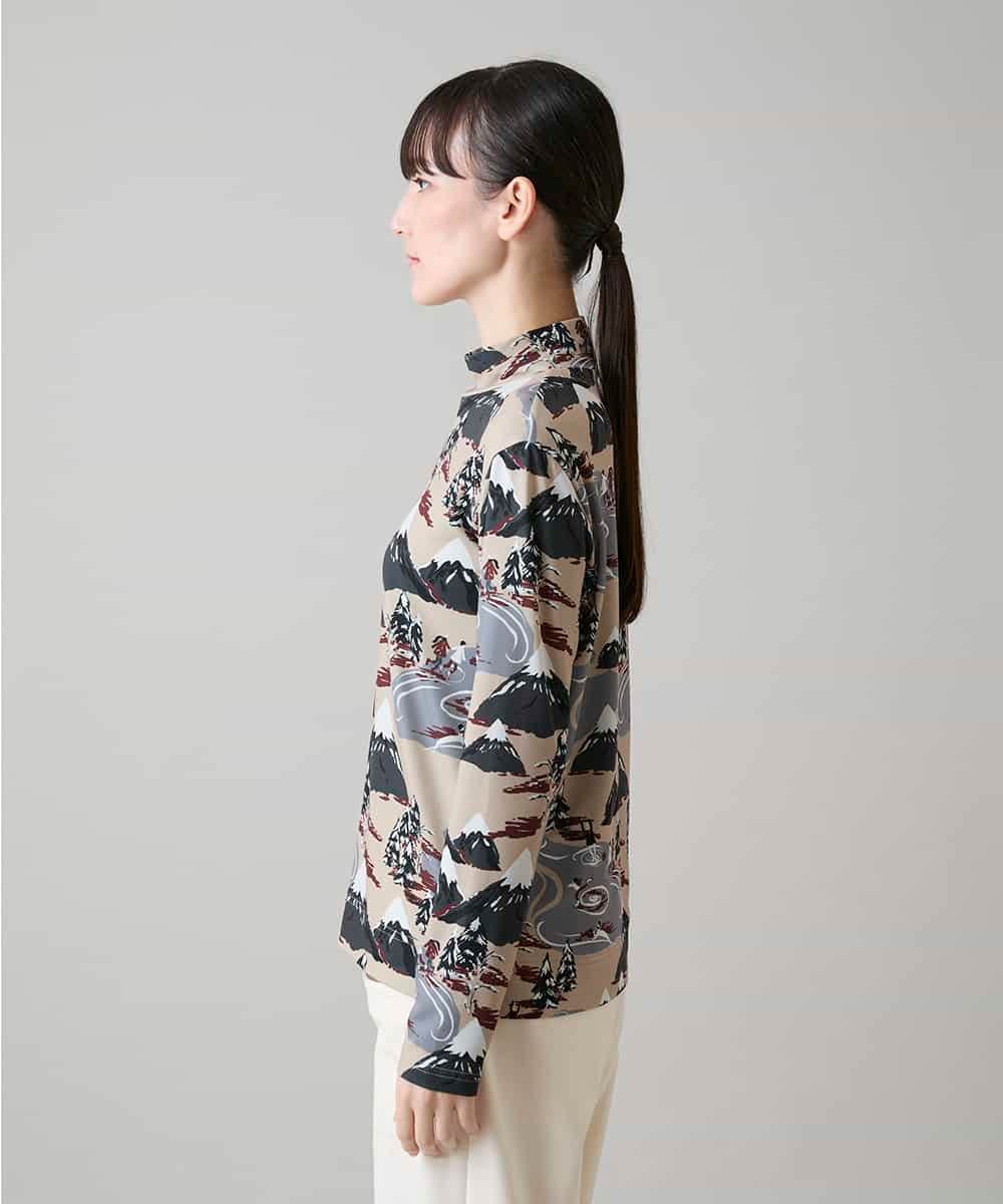 RSKAI12330 TRUNK HIROKO KOSHINO(ヒロココシノ) ウィンタープリントインナーカットソー/日本製 /洗える ベージュ