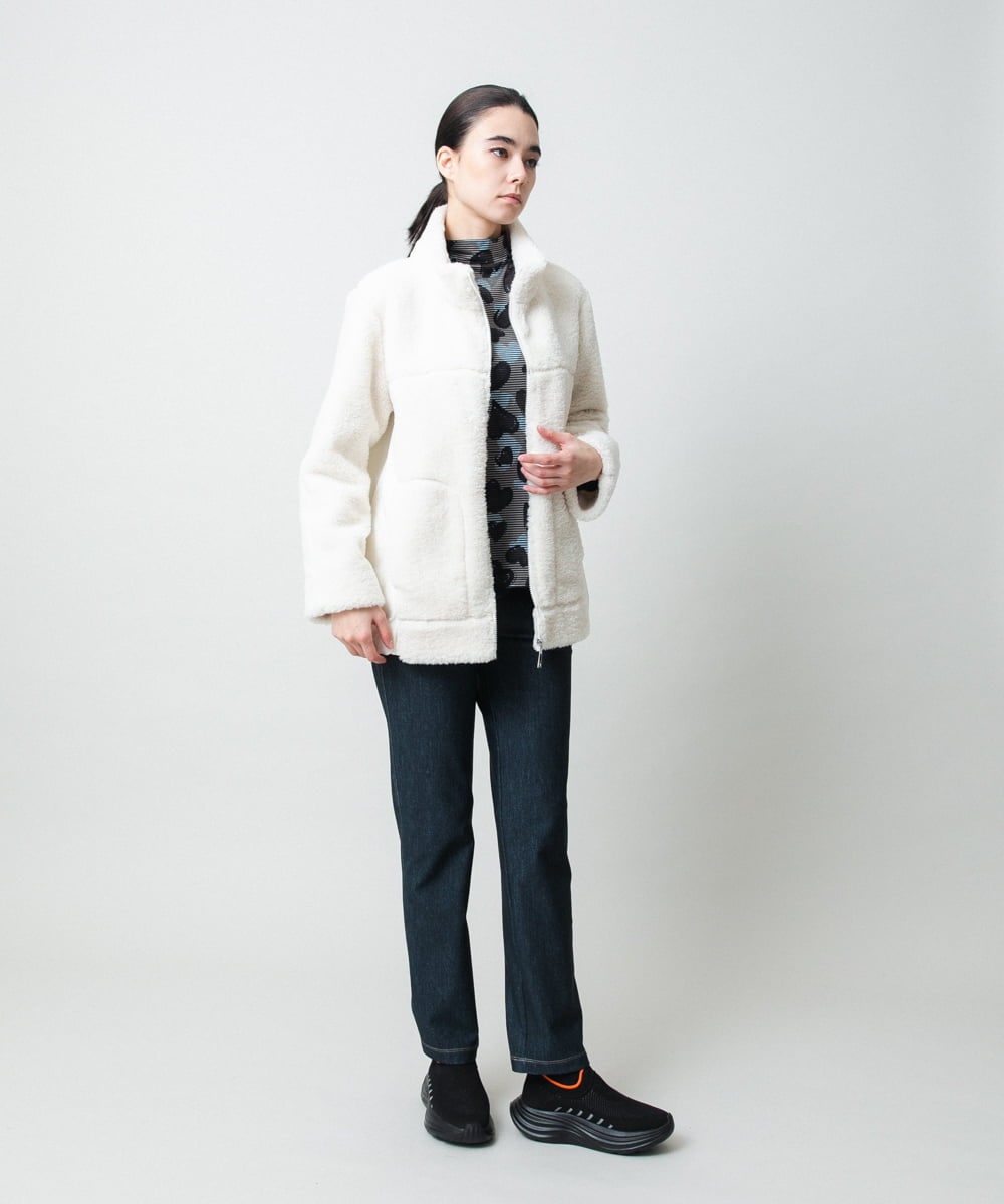 RSKCD03330 TRUNK HIROKO KOSHINO(ヒロココシノ) ハートアニマル柄ボーダーデザインプルオーバー /洗える ブラウン