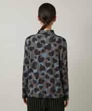 RSKCD03330 TRUNK HIROKO KOSHINO(ヒロココシノ) ハートアニマル柄ボーダーデザインプルオーバー /洗える ブラウン