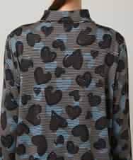 RSKCD03330 TRUNK HIROKO KOSHINO(ヒロココシノ) ハートアニマル柄ボーダーデザインプルオーバー /洗える ブラウン