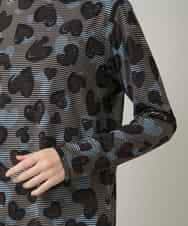 RSKCD03330 TRUNK HIROKO KOSHINO(ヒロココシノ) ハートアニマル柄ボーダーデザインプルオーバー /洗える ブラウン