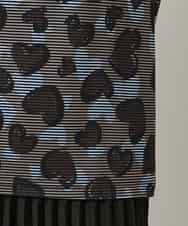 RSKCD03330 TRUNK HIROKO KOSHINO(ヒロココシノ) ハートアニマル柄ボーダーデザインプルオーバー /洗える ブラウン