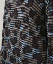 RSKCD03330 TRUNK HIROKO KOSHINO(ヒロココシノ) ハートアニマル柄ボーダーデザインプルオーバー /洗える ブラウン