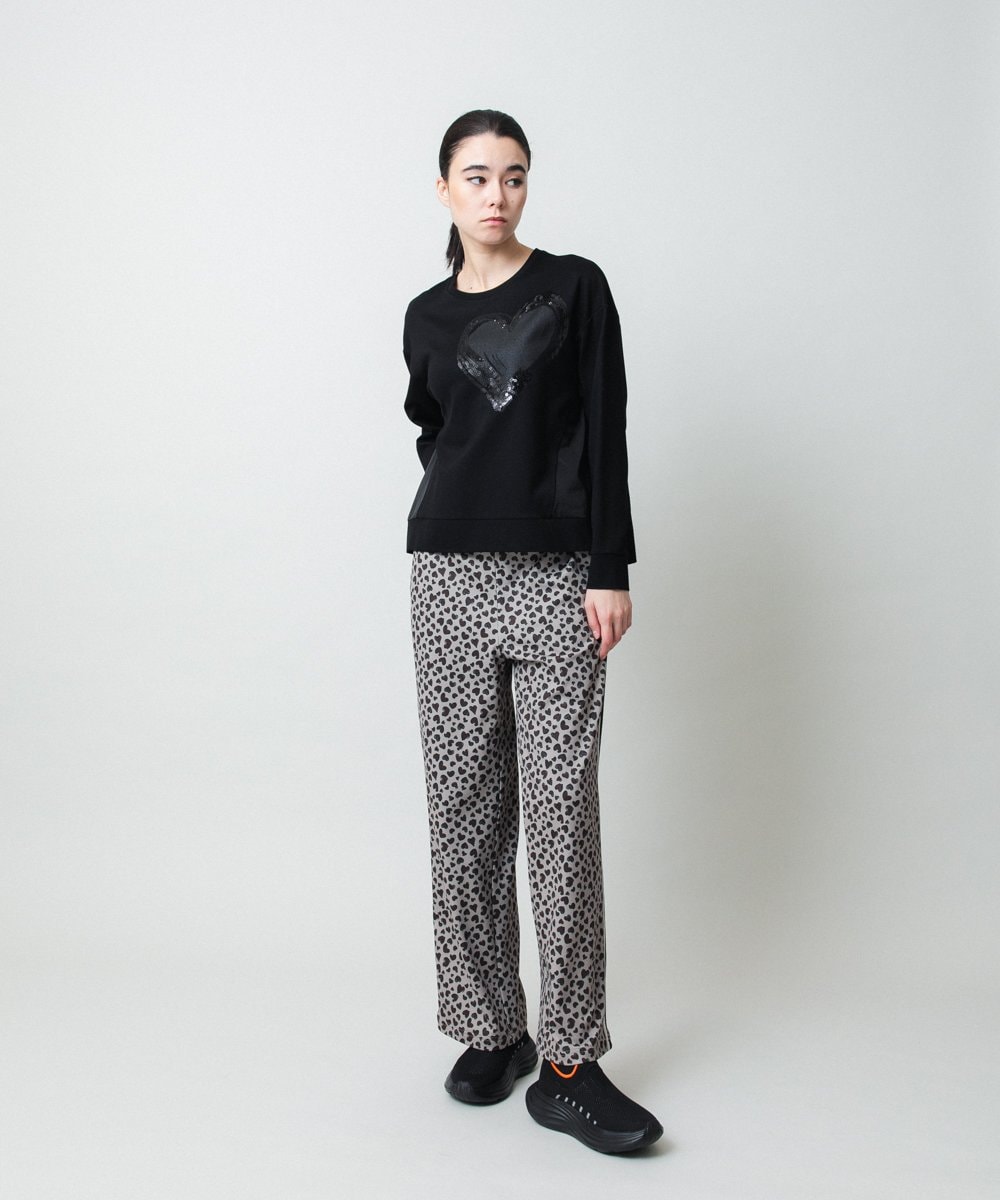 RSKCD09390 TRUNK HIROKO KOSHINO(ヒロココシノ) ハートモチーフドッキングデザインプルオーバー /日本製/洗える アイボリー