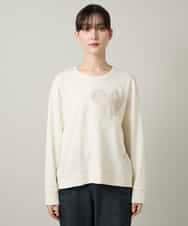 RSKCD09390 TRUNK HIROKO KOSHINO(ヒロココシノ) ハートモチーフドッキングデザインプルオーバー /日本製/洗える アイボリー