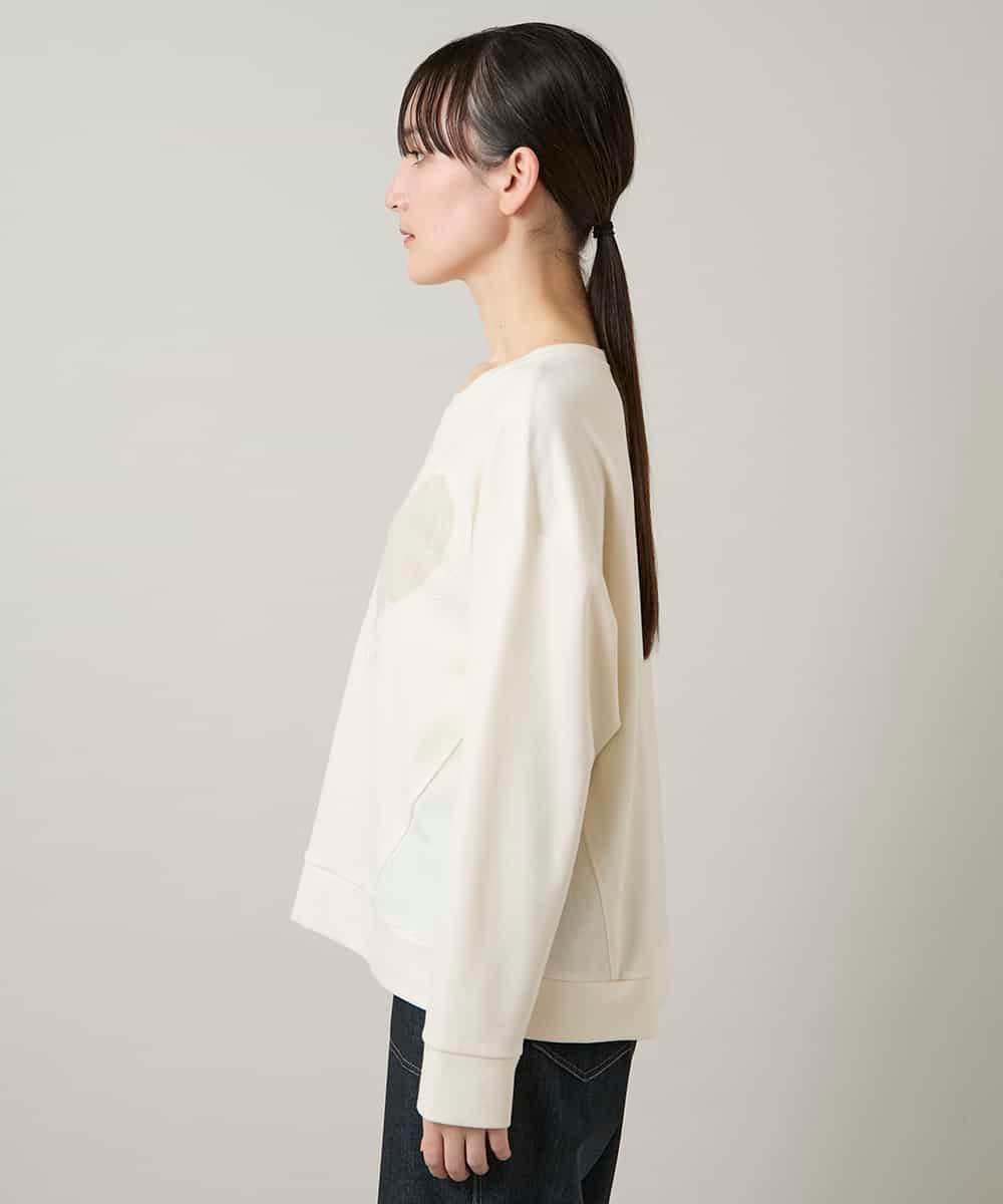 RSKCD09390 TRUNK HIROKO KOSHINO(ヒロココシノ) ハートモチーフドッキングデザインプルオーバー /日本製/洗える アイボリー