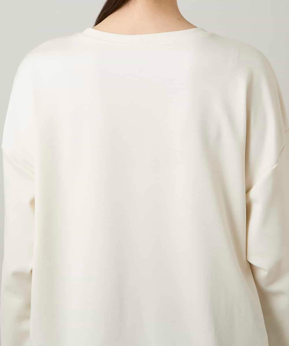 RSKCD09390 TRUNK HIROKO KOSHINO(ヒロココシノ) ハートモチーフドッキングデザインプルオーバー /日本製/洗える アイボリー