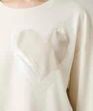 RSKCD09390 TRUNK HIROKO KOSHINO(ヒロココシノ) ハートモチーフドッキングデザインプルオーバー /日本製/洗える アイボリー
