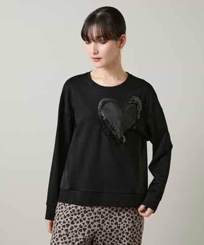 RSKCD09390 TRUNK HIROKO KOSHINO ハートモチーフドッキングデザインプルオーバー /日本製/洗える