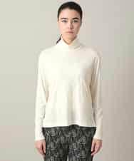 RSKED03330 TRUNK HIROKO KOSHINO(ヒロココシノ) スパンコール刺繍ロゴデザインカットソー/日本製/洗える ホワイト