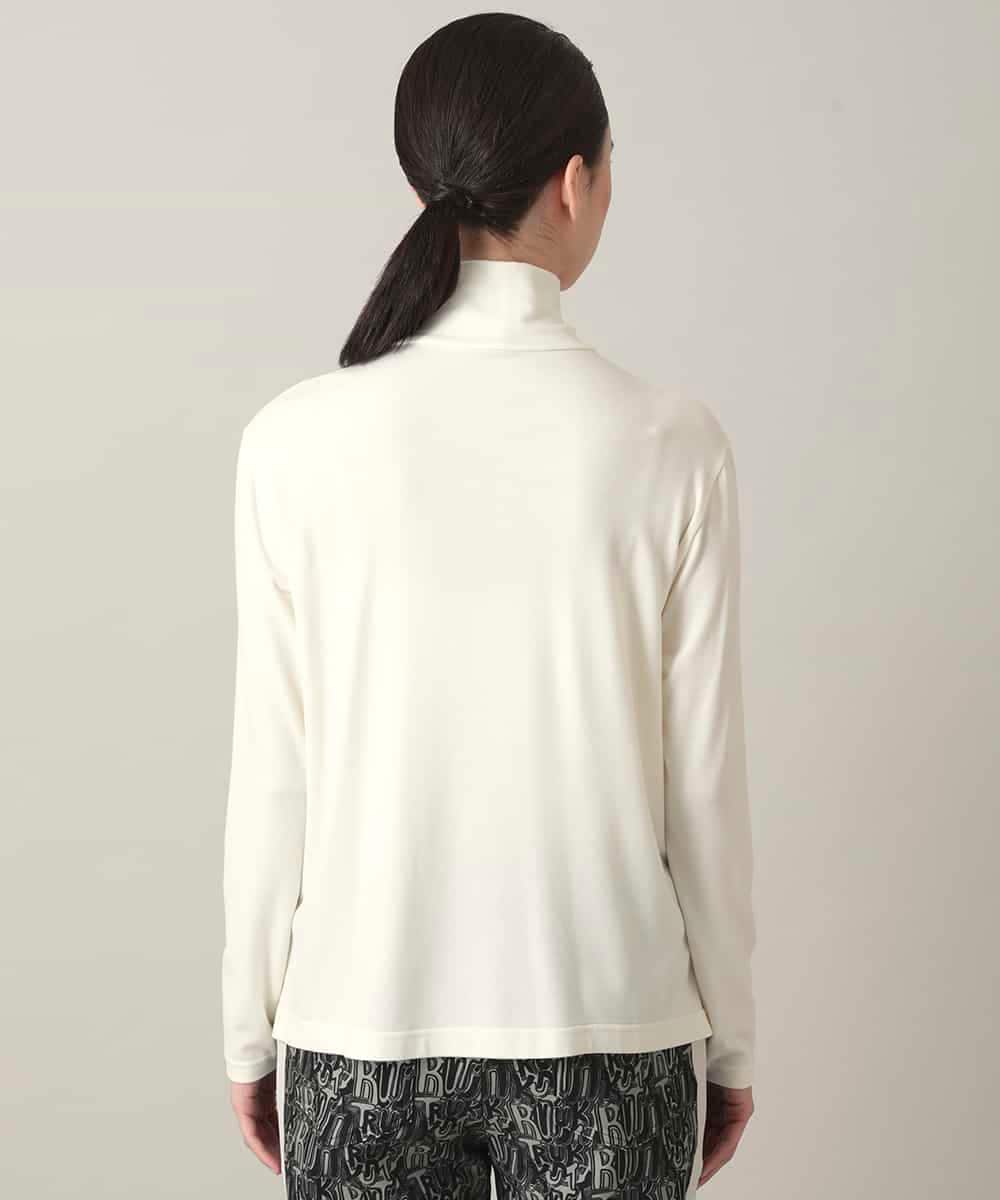 RSKED03330 TRUNK HIROKO KOSHINO(ヒロココシノ) スパンコール刺繍ロゴデザインカットソー/日本製/洗える ホワイト