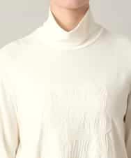 RSKED03330 TRUNK HIROKO KOSHINO(ヒロココシノ) スパンコール刺繍ロゴデザインカットソー/日本製/洗える ホワイト