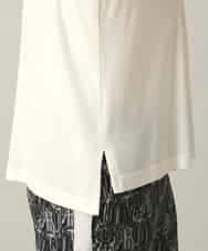 RSKED03330 TRUNK HIROKO KOSHINO(ヒロココシノ) スパンコール刺繍ロゴデザインカットソー/日本製/洗える ホワイト