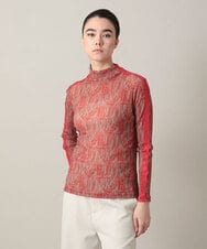 RSKED04290 TRUNK HIROKO KOSHINO(ヒロココシノ) チュールロゴプリントカットソー /日本製/洗える レッド