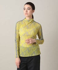 RSKED04290 TRUNK HIROKO KOSHINO(ヒロココシノ) チュールロゴプリントカットソー /日本製/洗える イエロー