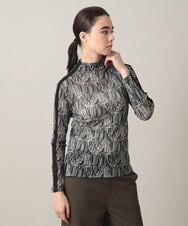 RSKED04290 TRUNK HIROKO KOSHINO(ヒロココシノ) チュールロゴプリントカットソー /日本製/洗える ブラック