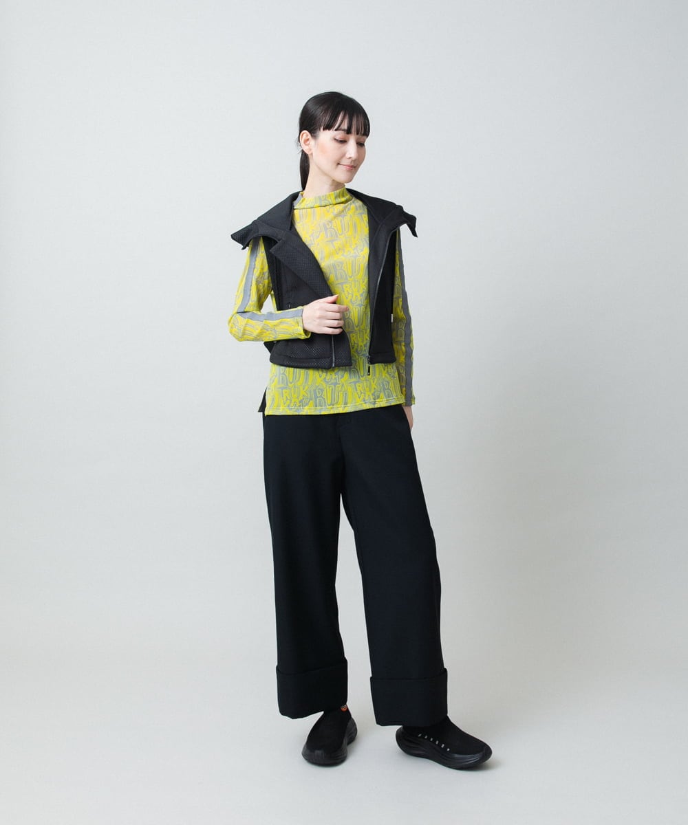 RSKED04290 TRUNK HIROKO KOSHINO(ヒロココシノ) チュールロゴプリントカットソー /日本製/洗える ブラック