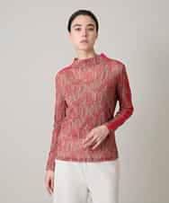 RSKED04290 TRUNK HIROKO KOSHINO(ヒロココシノ) 【先行予約】チュールロゴプリントカットソー /日本製/洗える レッド