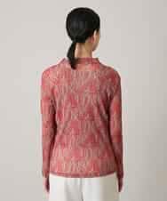 RSKED04290 TRUNK HIROKO KOSHINO(ヒロココシノ) 【先行予約】チュールロゴプリントカットソー /日本製/洗える レッド