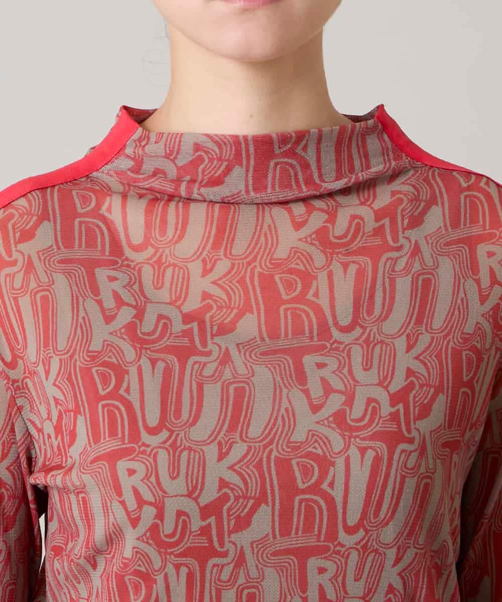 RSKED04290 TRUNK HIROKO KOSHINO(ヒロココシノ) 【先行予約】チュールロゴプリントカットソー /日本製/洗える レッド