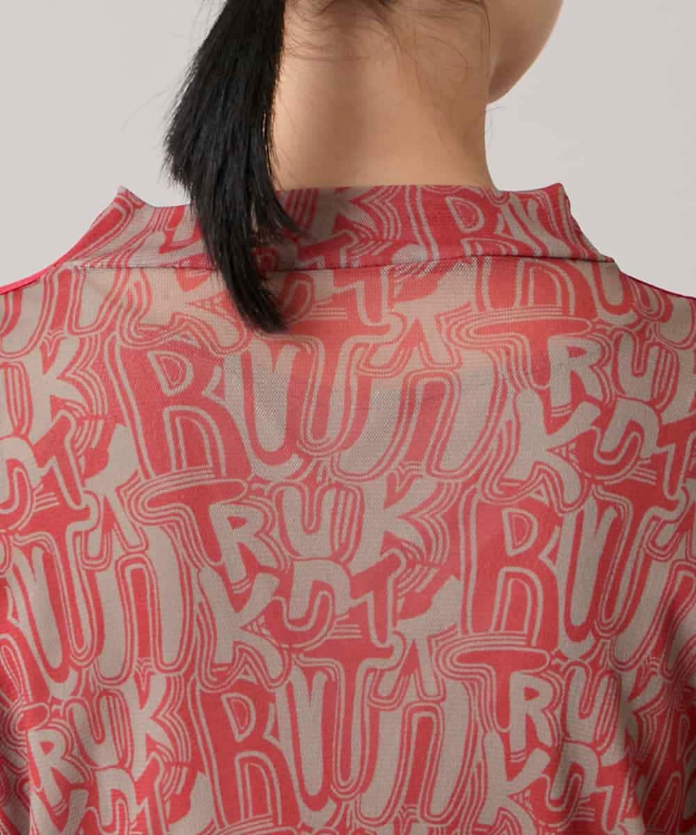 RSKED04290 TRUNK HIROKO KOSHINO(ヒロココシノ) 【先行予約】チュールロゴプリントカットソー /日本製/洗える レッド