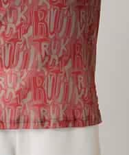 RSKED04290 TRUNK HIROKO KOSHINO(ヒロココシノ) 【先行予約】チュールロゴプリントカットソー /日本製/洗える レッド