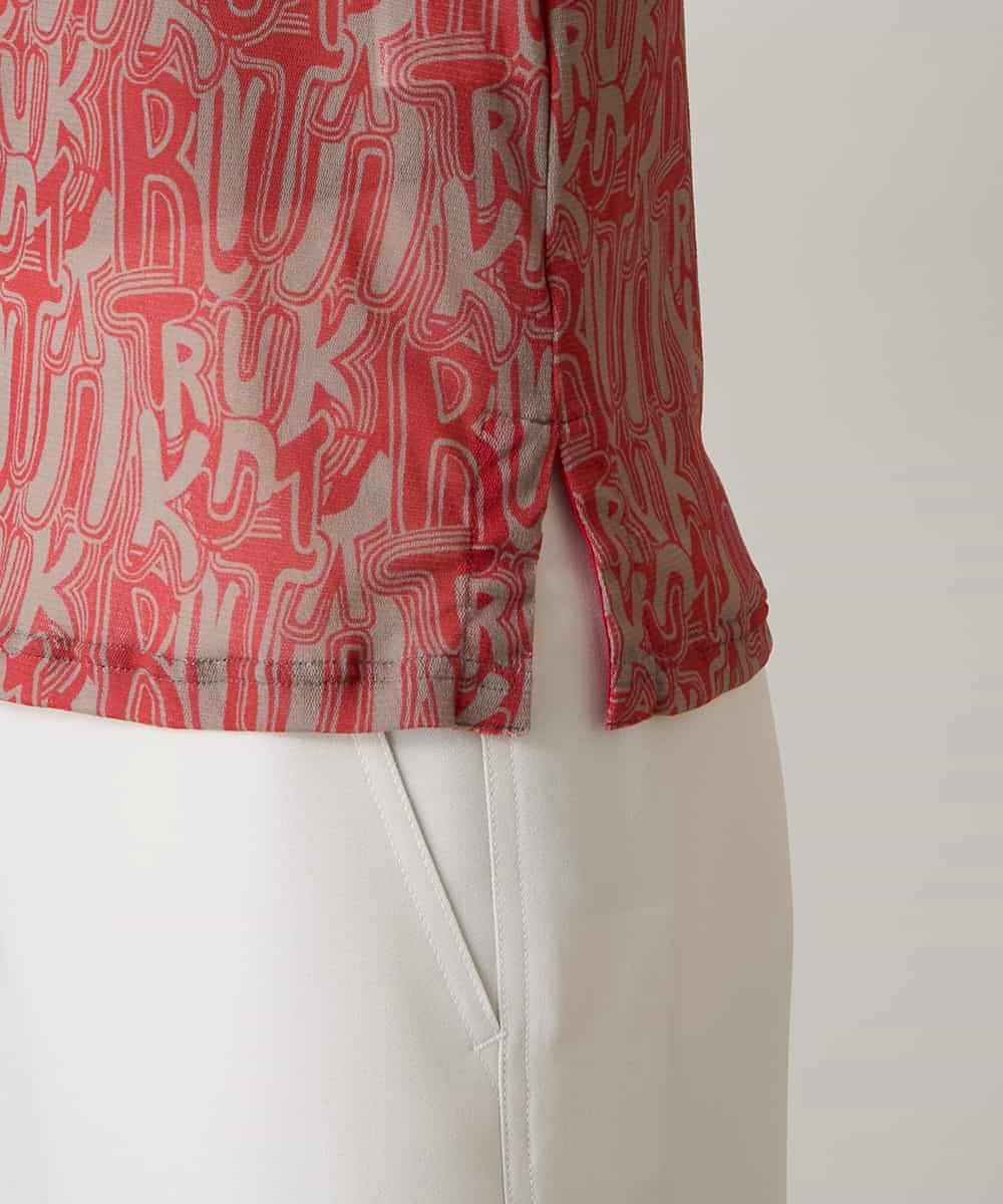 RSKED04290 TRUNK HIROKO KOSHINO(ヒロココシノ) 【先行予約】チュールロゴプリントカットソー /日本製/洗える レッド