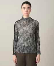 RSKED04290 TRUNK HIROKO KOSHINO(ヒロココシノ) チュールロゴプリントカットソー /日本製/洗える ブラック