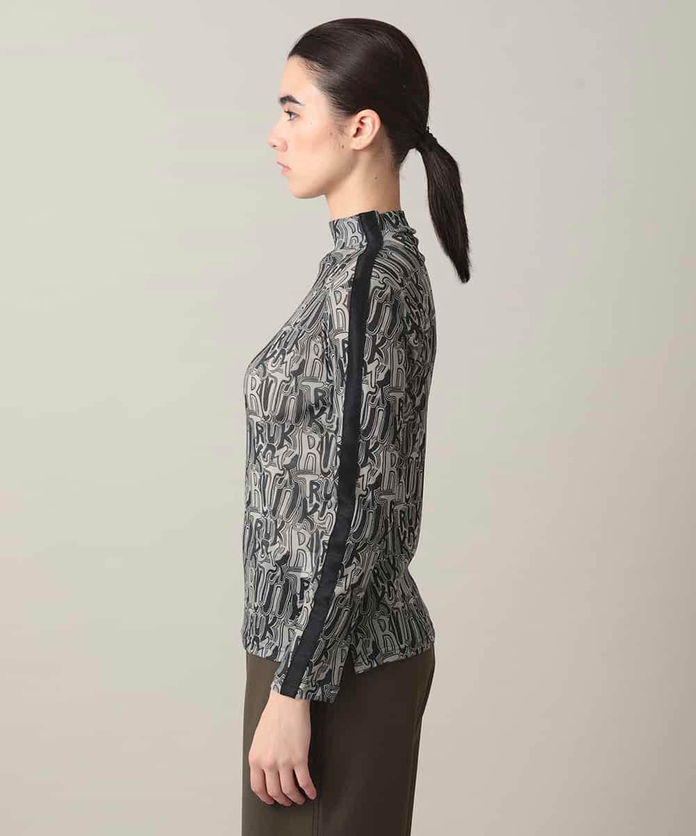 RSKED04290 TRUNK HIROKO KOSHINO(ヒロココシノ) チュールロゴプリントカットソー /日本製/洗える ブラック