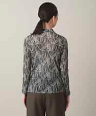 RSKED04290 TRUNK HIROKO KOSHINO(ヒロココシノ) チュールロゴプリントカットソー /日本製/洗える ブラック