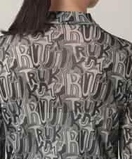 RSKED04290 TRUNK HIROKO KOSHINO(ヒロココシノ) チュールロゴプリントカットソー /日本製/洗える ブラック