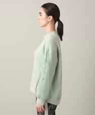 RSKED07490 TRUNK HIROKO KOSHINO(ヒロココシノ) チュール刺繍スリーブデザインプルオーバー グリーン