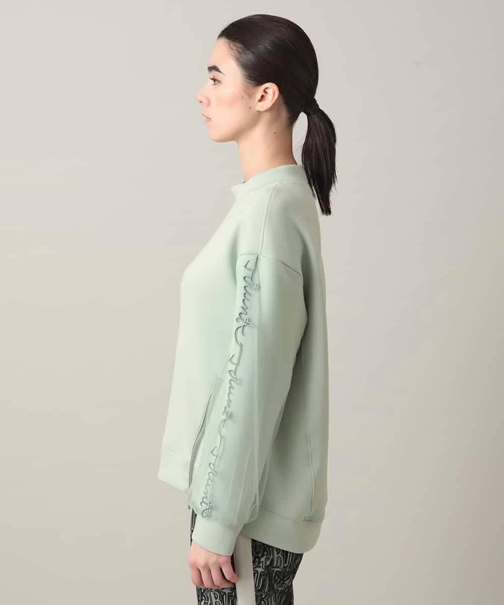 RSKED07490 TRUNK HIROKO KOSHINO(ヒロココシノ) チュール刺繍スリーブデザインプルオーバー グリーン