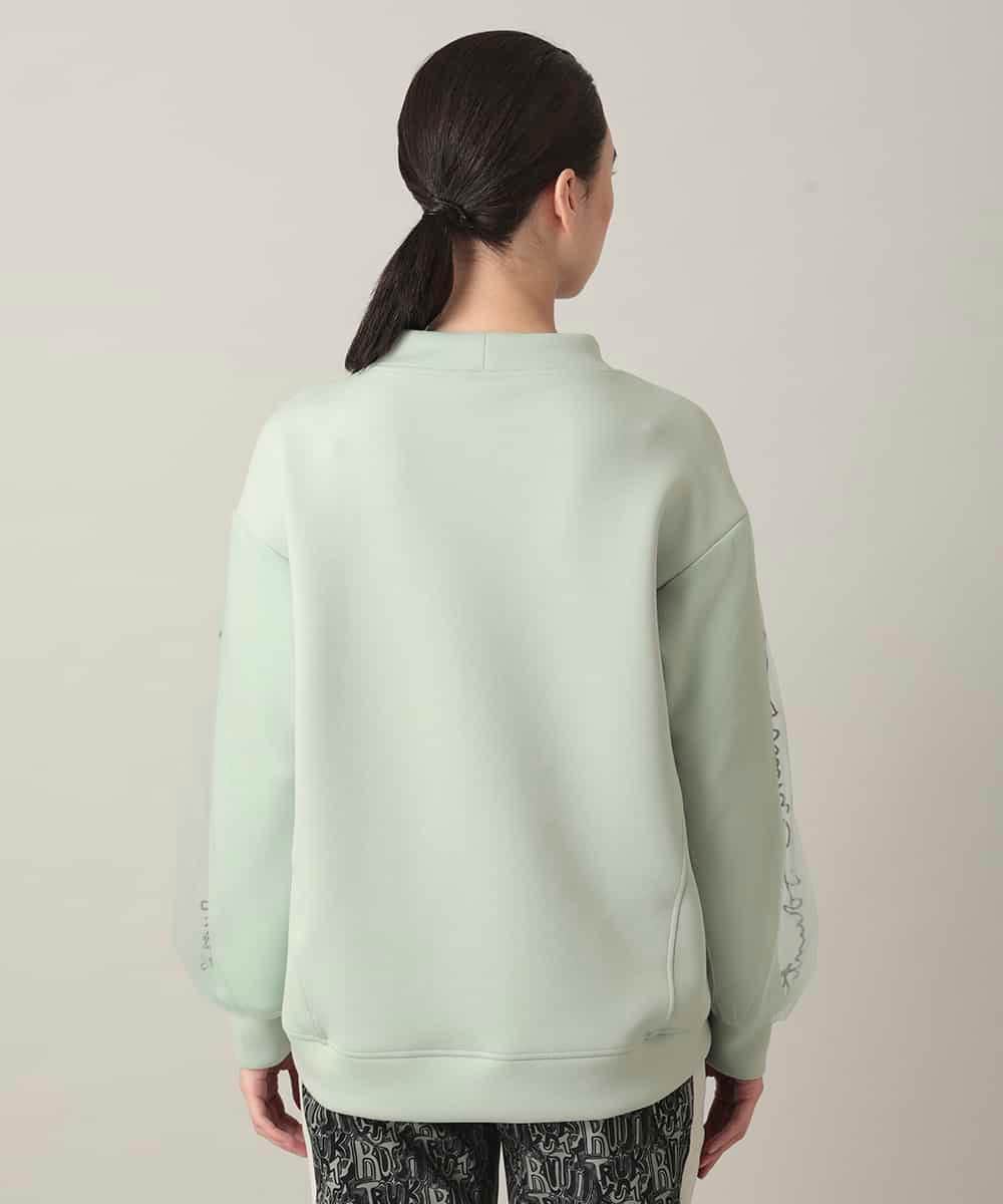 RSKED07490 TRUNK HIROKO KOSHINO(ヒロココシノ) チュール刺繍スリーブデザインプルオーバー グリーン