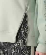 RSKED07490 TRUNK HIROKO KOSHINO(ヒロココシノ) チュール刺繍スリーブデザインプルオーバー グリーン