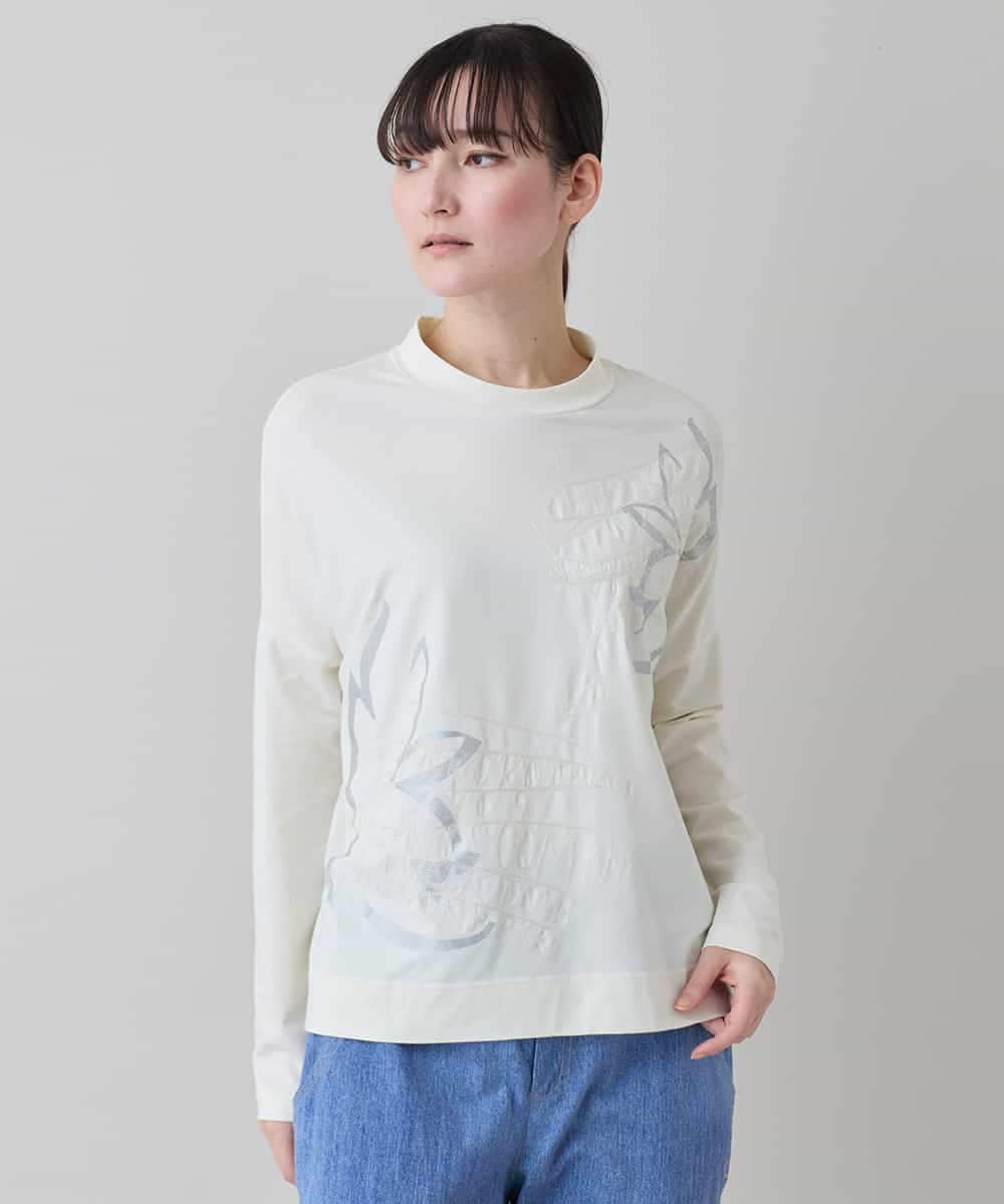 RSKEE28330 TRUNK HIROKO KOSHINO(ヒロココシノ) コラージュモチーフベア天竺プルオーバー /日本製/洗える アイボリー