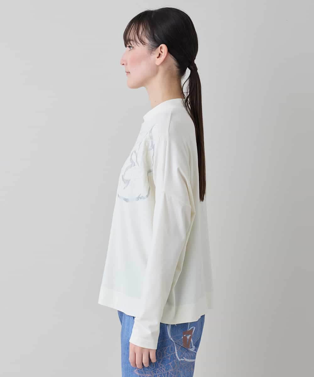 RSKEE28330 TRUNK HIROKO KOSHINO(ヒロココシノ) コラージュモチーフベア天竺プルオーバー /日本製/洗える アイボリー