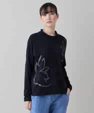 RSKEE28330 TRUNK HIROKO KOSHINO(ヒロココシノ) コラージュモチーフベア天竺プルオーバー /日本製/洗える ブラック