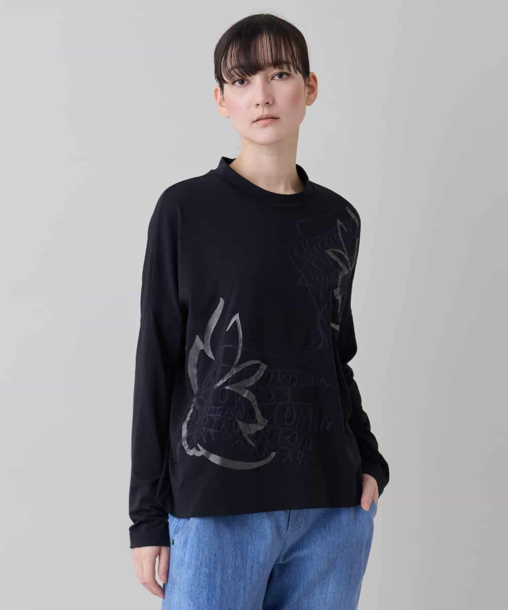 RSKEE28330 TRUNK HIROKO KOSHINO(ヒロココシノ) コラージュモチーフベア天竺プルオーバー /日本製/洗える ブラック