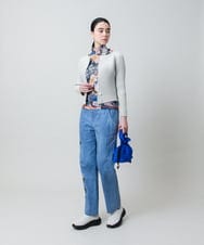 RSKEE29290 TRUNK HIROKO KOSHINO(ヒロココシノ) コラージュプリントチュールカットソー/日本製/洗える アイボリー