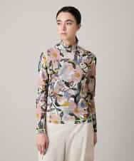 RSKEE29290 TRUNK HIROKO KOSHINO(ヒロココシノ) 【先行予約】コラージュプリントチュールカットソー/日本製/洗える アイボリー