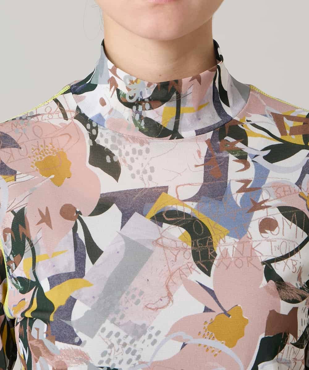 RSKEE29290 TRUNK HIROKO KOSHINO(ヒロココシノ) 【先行予約】コラージュプリントチュールカットソー/日本製/洗える アイボリー