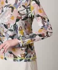 RSKEE29290 TRUNK HIROKO KOSHINO(ヒロココシノ) 【先行予約】コラージュプリントチュールカットソー/日本製/洗える アイボリー