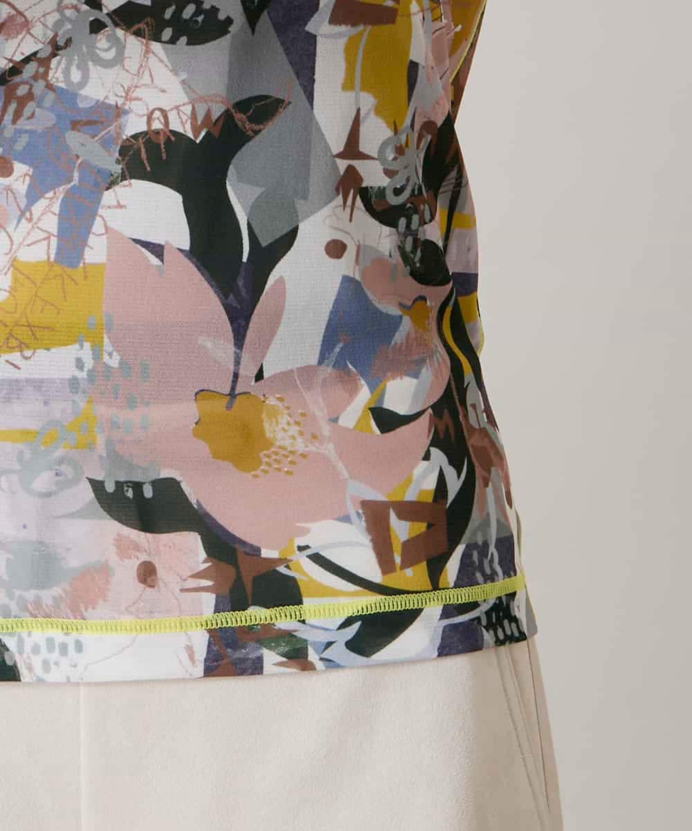 RSKEE29290 TRUNK HIROKO KOSHINO(ヒロココシノ) 【先行予約】コラージュプリントチュールカットソー/日本製/洗える アイボリー