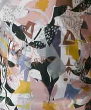 RSKEE29290 TRUNK HIROKO KOSHINO(ヒロココシノ) 【先行予約】コラージュプリントチュールカットソー/日本製/洗える アイボリー