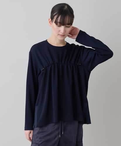 RSKEE33330 TRUNK HIROKO KOSHINO ドロストギャザーリブニットカットソー /日本製/洗える