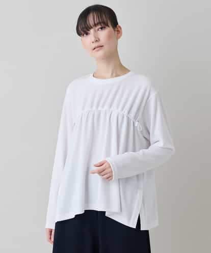 RSKEE33330  ドロストギャザーリブニットカットソー /日本製/洗える