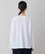 RSKEE33330 TRUNK HIROKO KOSHINO(ヒロココシノ) ドロストギャザーリブニットカットソー /日本製/洗える ホワイト